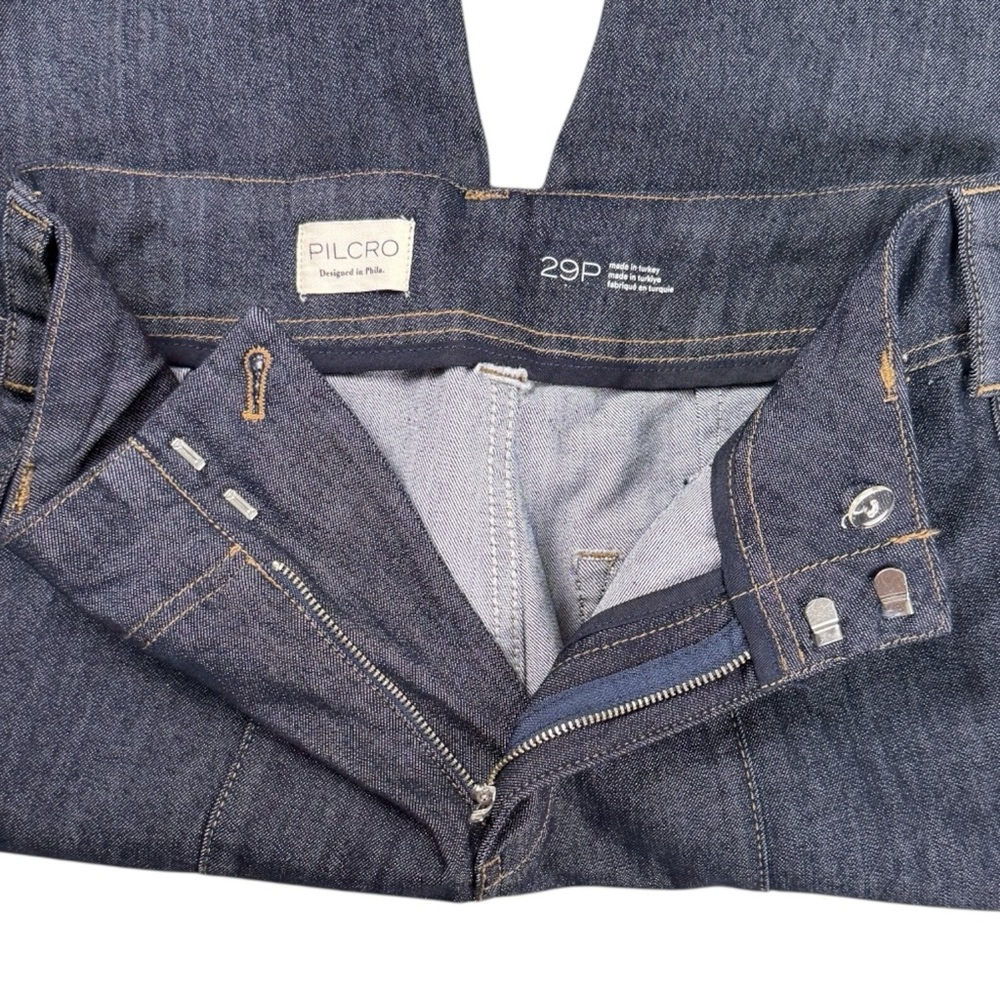 Anthropologie Pilcro Front Seam Cropped Jeans Dark Blue Size 29P Petite EUC - Picture 6 of 14